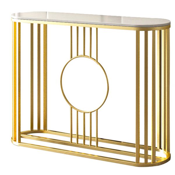 Glam Accent Table Antique Finish Sofa Console Table with Shelf