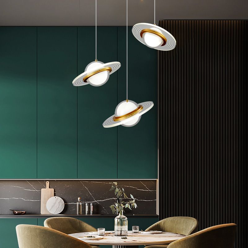 Pendentif à LED de chevet lampe à petite goutte à petite goutte avec une teinte acrylique globe