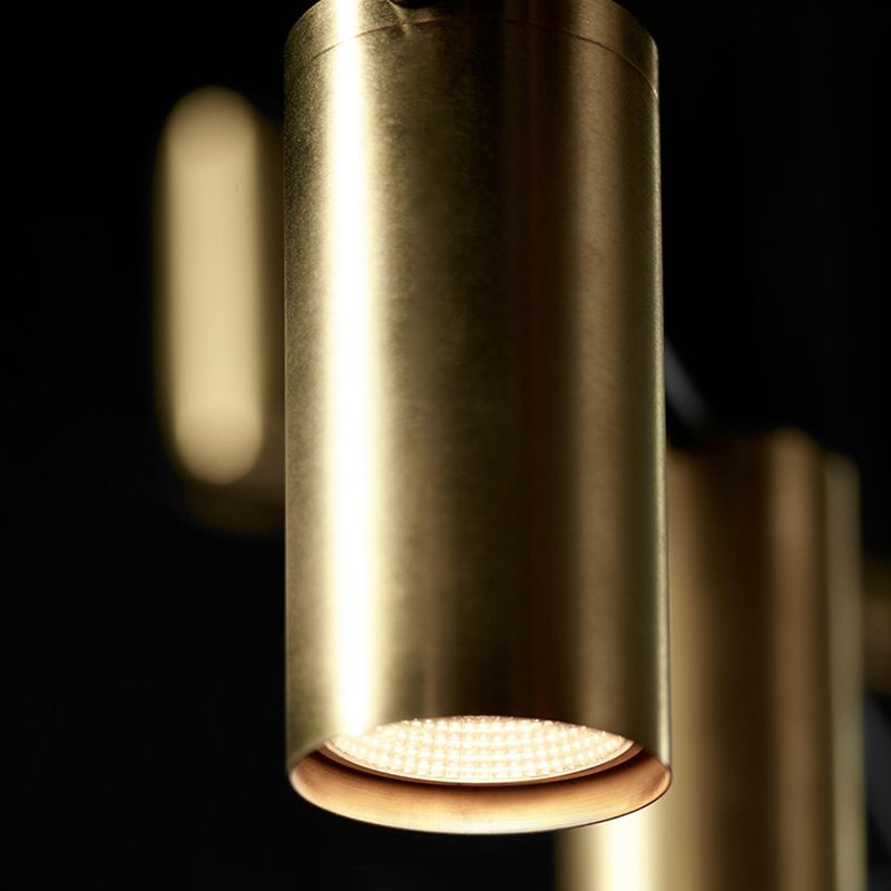 Linear Cylinder Lighting Fixtures Contemporary Metal Island Pendants for Kitchen