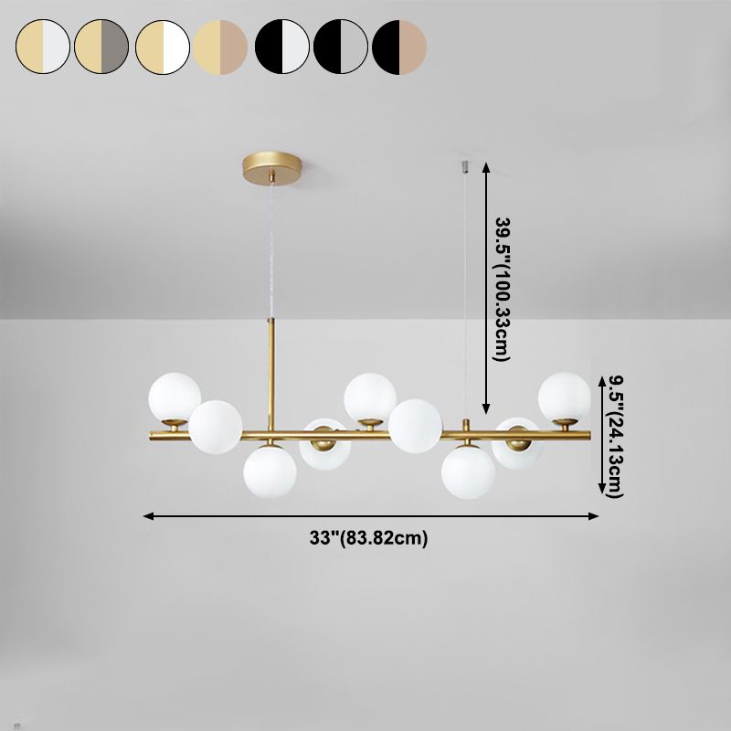 Modern Style Spherical Shape Island Lights Clear Glass Island Lighting