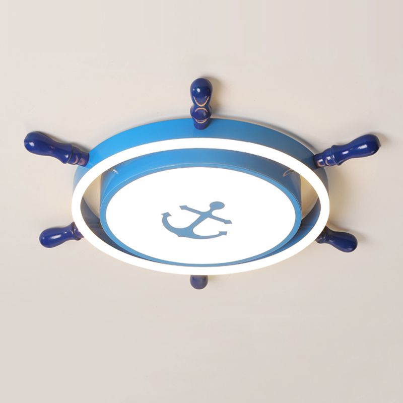 Plafonnier de navigation moderne en métal à 2 lumières pour chambre d'enfant