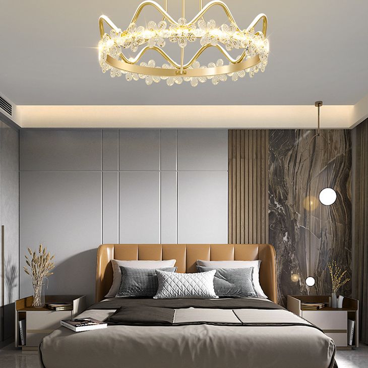 Disponxe de plafond LED circulaire en or