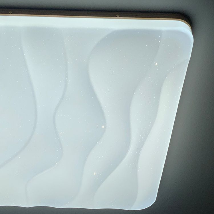 Plafonnier encastré en bois de forme carrée, style moderne, éclairage encastré à 1 lumière en marron