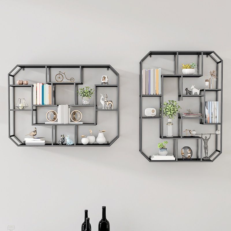 7.1" W Wall Unit Book Shelf Metal Open Shelf Bookcase for Home