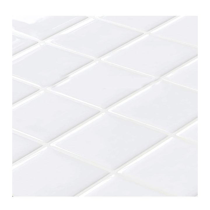 White Mosaic Peel & Stick Tile Water-resistant Kitchen Backsplash Wallpaper