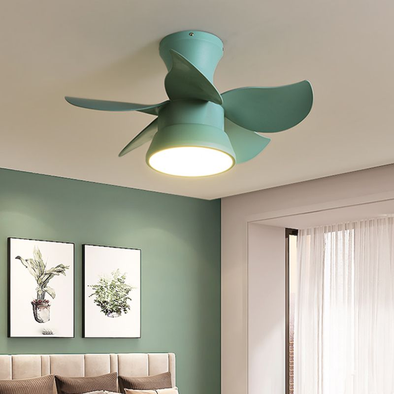 Ventiladores de techo de forma de ventilador de metal estilo para niños de 1 luces de lámpara de ventilador de techo
