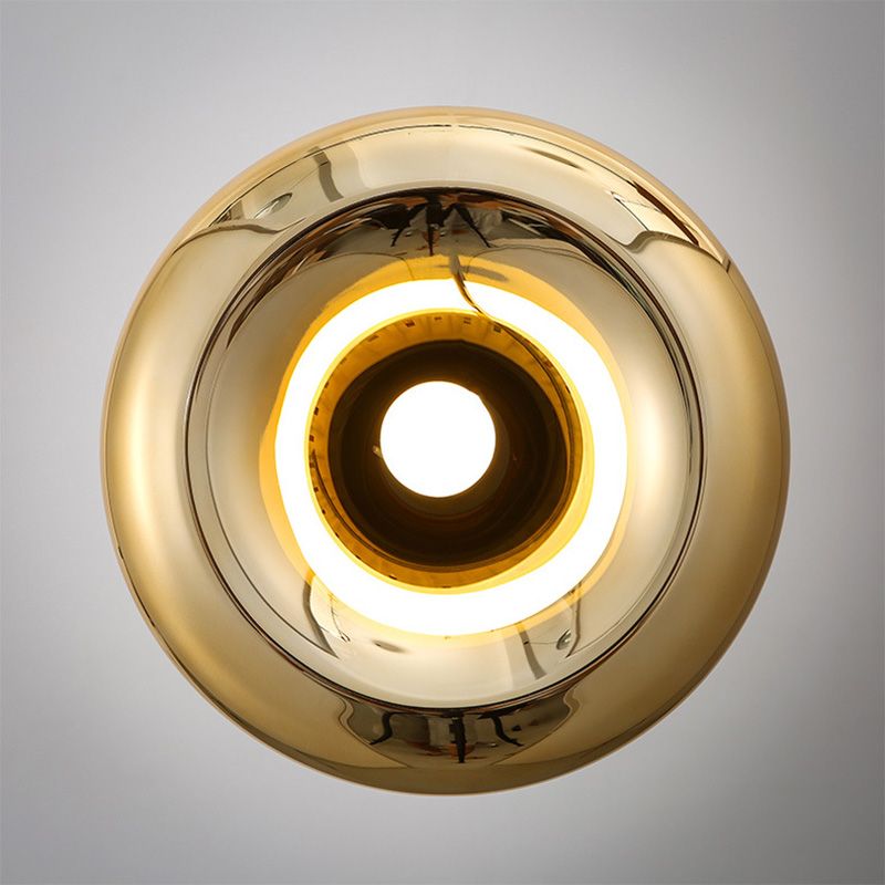 Mirrored Hanging Ceiling Light Contemporary Style Metal Pendant Lighting Fixture