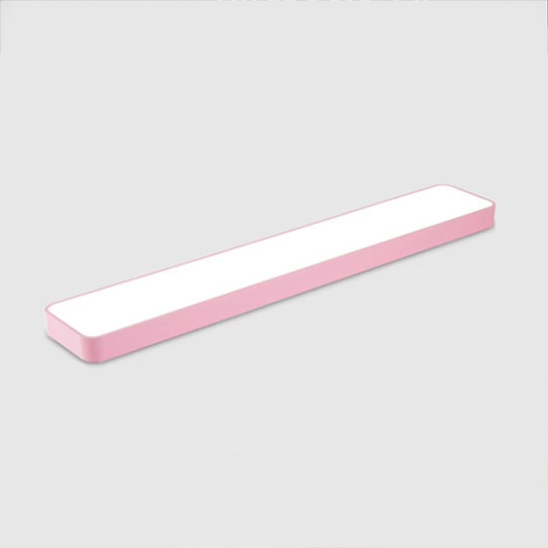 Plafonnier LED de forme rectangulaire en fer moderne, 1 lumière, encastré pour chambre d'enfant