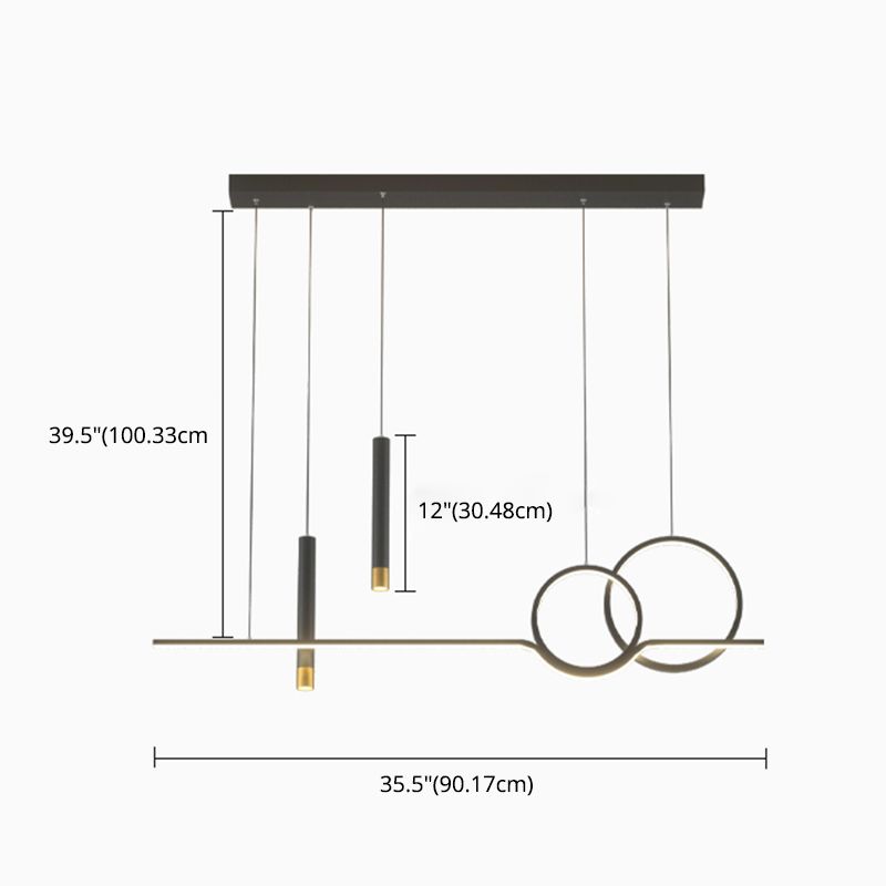 Moderna lampada appesa a sospensione a pendente a led lineare creativa con ombra acrilica