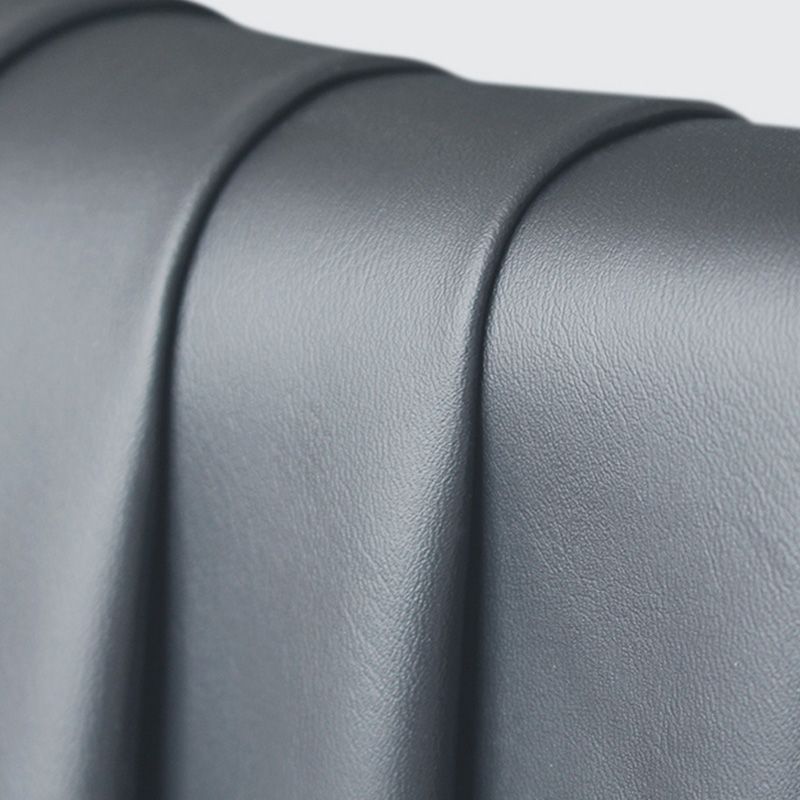 32" Wide Contemporary Sofa Leather Gray Seating for Living Room