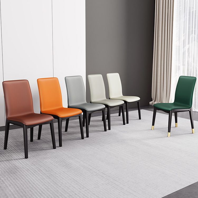 Silla de comedor de madera de estilo escandinavo, silla sin brazos con respaldo macizo (juego de 2)