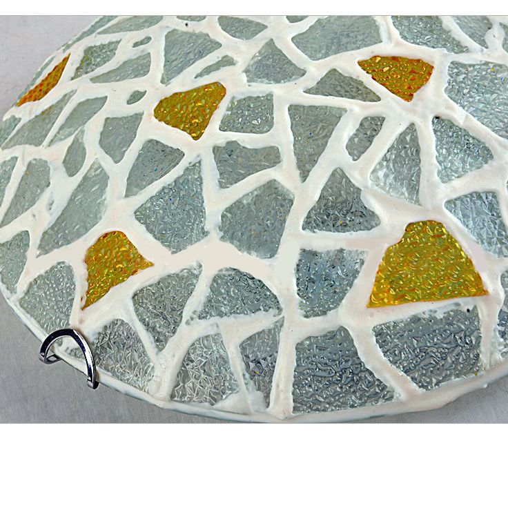 Handgemaakte glazen gele plafondlamp koepelvormige mediterrane stijl inbouwlamp voor slaapkamer