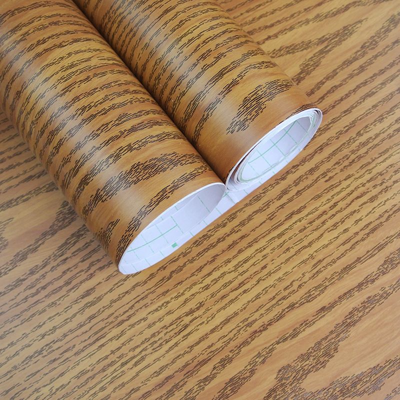 Faux Wood Wallpaper Roll Peel and Paste Industrial Living Room Wall Decor, 6.5 sq-ft
