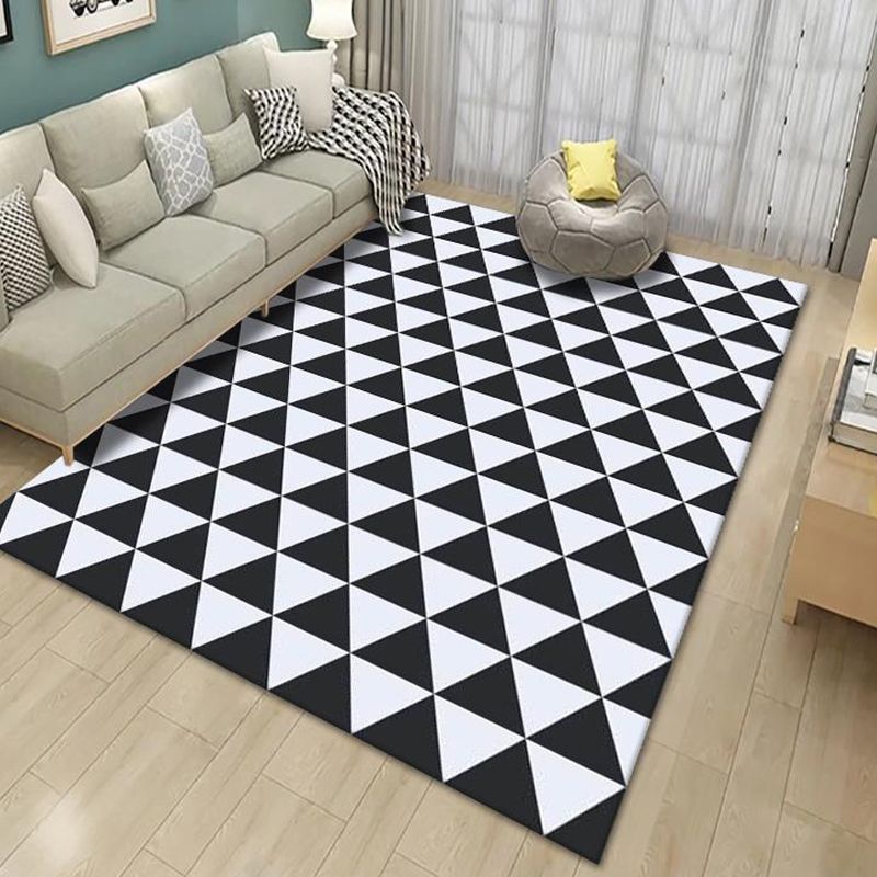 Wit modern tapijt polyester driehoek tapijt zonder slip achterste tapijt voor woonkamer