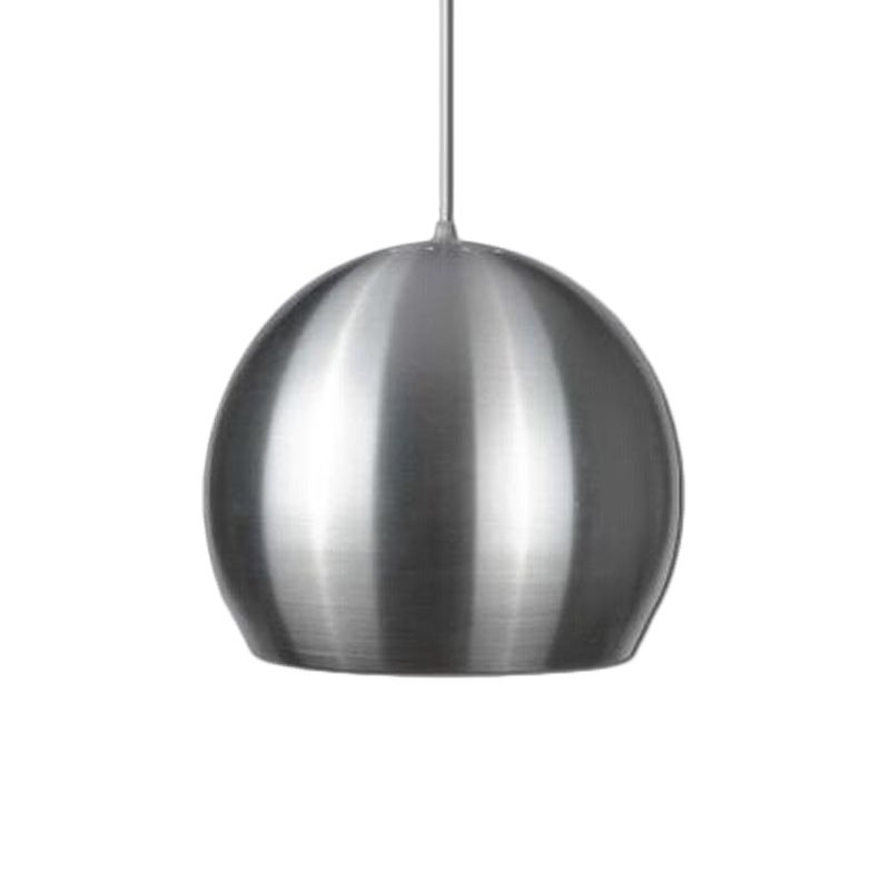 Satijn nikkel Dome Hanglicht Minimalisme 1 kop aluminium hanger verlichtingsarmatuur met ontluchting doorboordontwerp