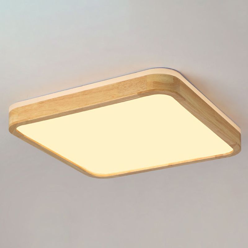 Luminaria de techo empotrada geométrica nórdica de madera LED para dormitorio en madera