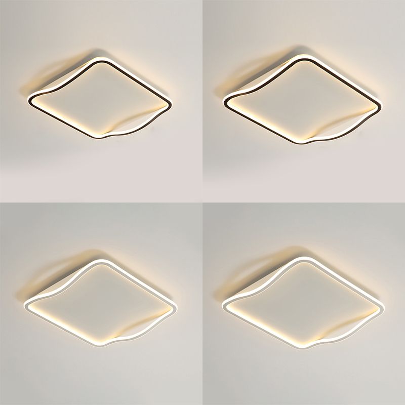 Minimalist Square Ceiling Mounted Fixture Metal LED Bedroom Ceiling Lighting
