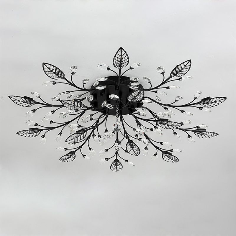 Lámpara de techo radial de múltiples luces de múltiples iluminación de techo de cristal de estilo moderno para sala de estar