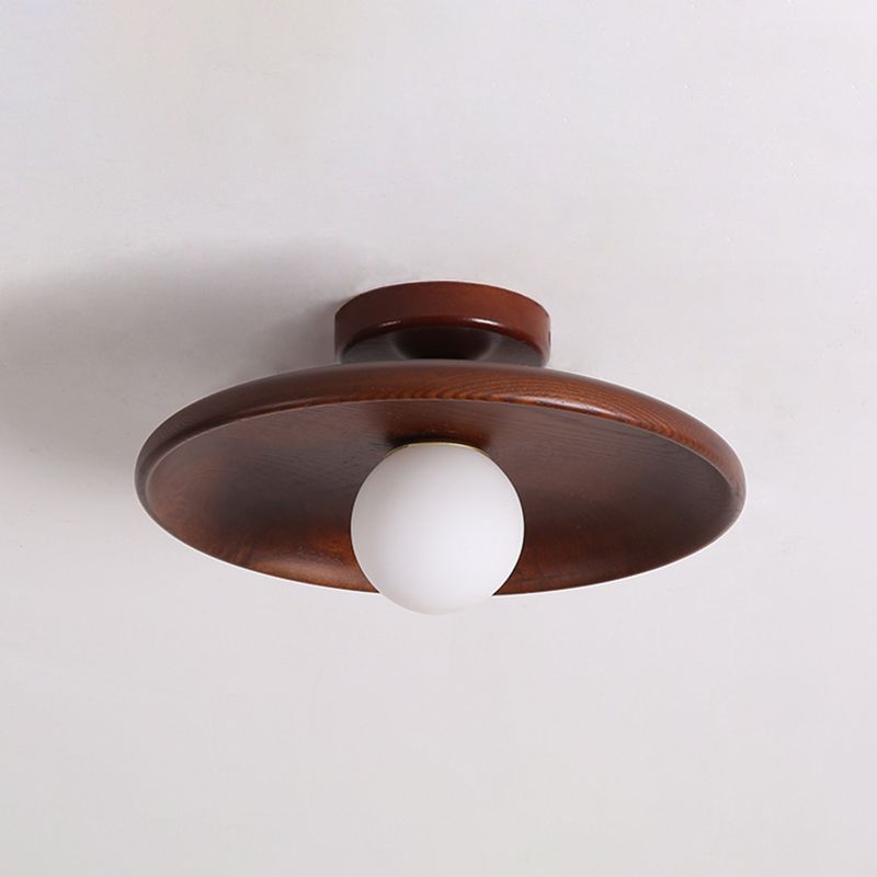 Japanese Style Wooden Ceiling Light Circle Shape Ceiling Lamp for Bedroom