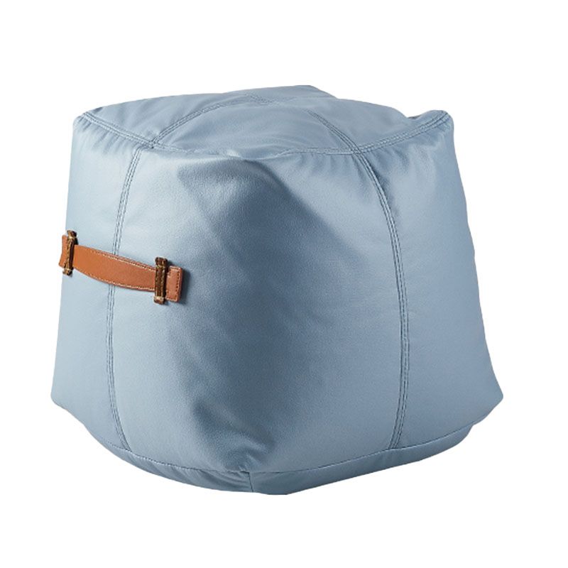 Glam Pouf Ottoman Faux Leather Stain Resistant Upholstered Solid Color Square Ottoman