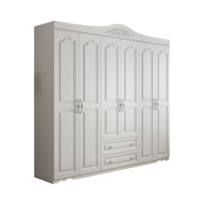 White French Country Wardrobe Armoire Engineered Wood Wardrobe