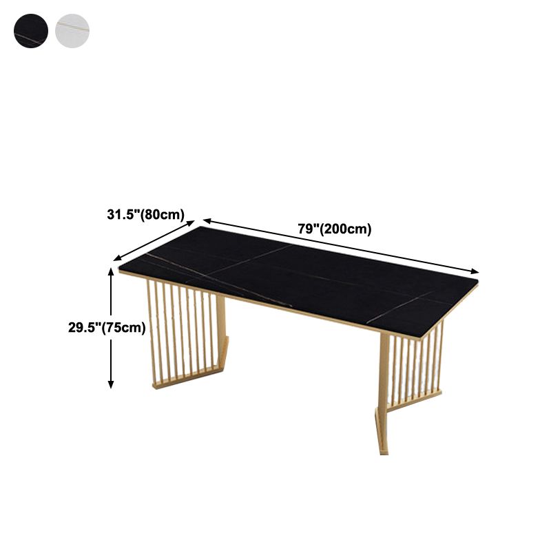 Glam 1/5/7 Pieces Dining Set Rectangle Stone Dining Table for Dining Room