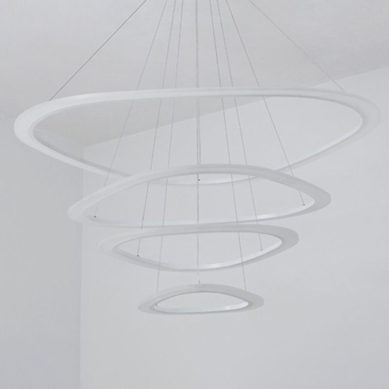 Postmodern Simplicity Triangle LED Chandelier Light Fixtures Acrylic Hanging Pendant Lights for Restaurant