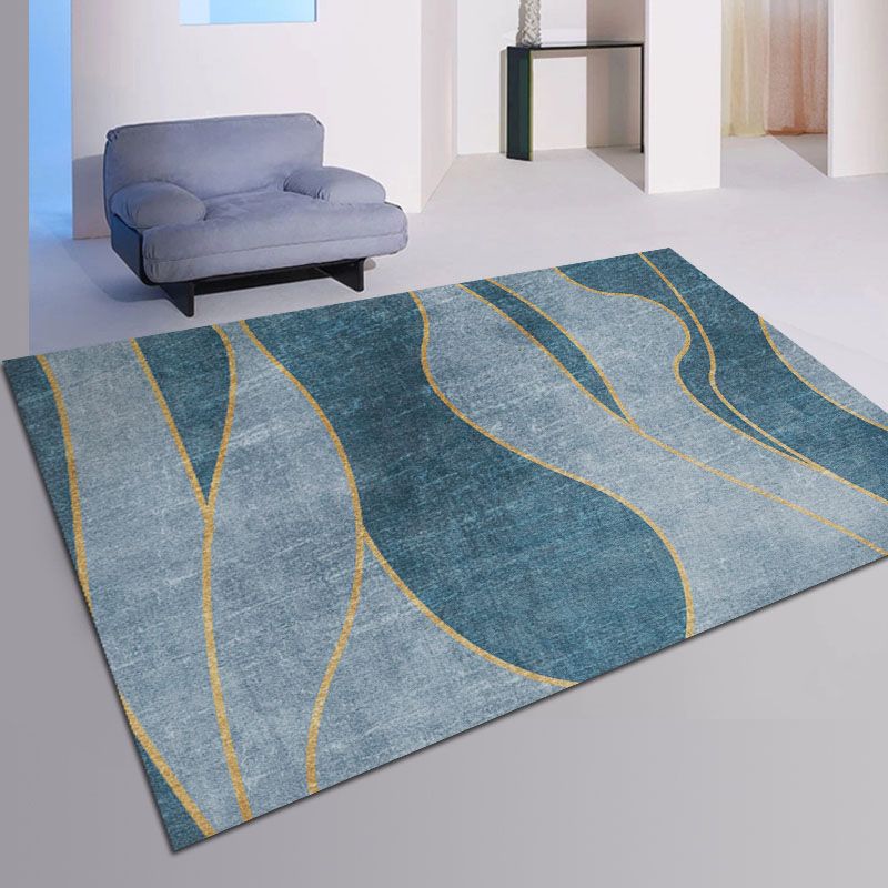 Contemporary Graphic Pattern Rug Polyester Area Rug Stain Resistant Carpet for Home Decoration
