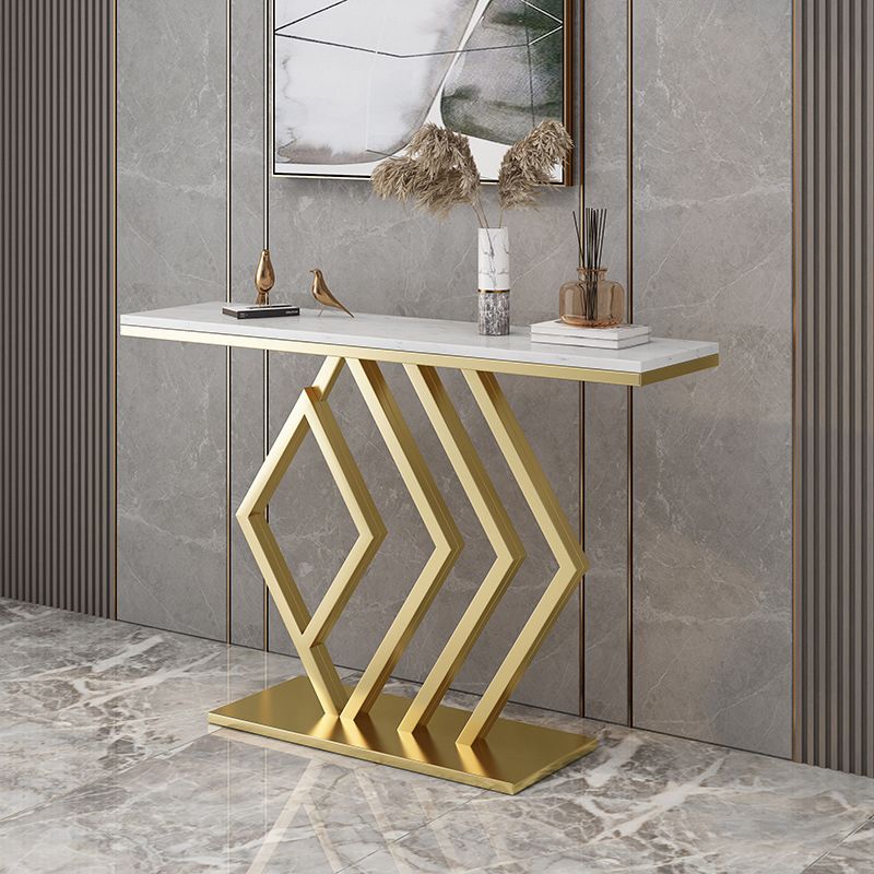 Modern Console Accent Table Antique Finish Console Sofa Table in Marble