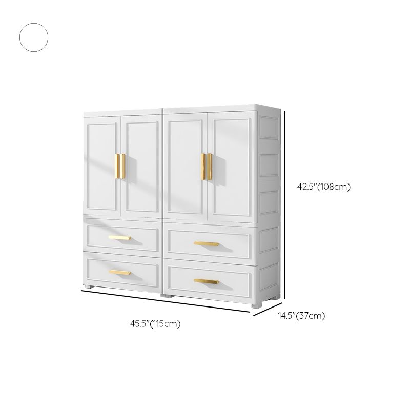Hinged Wardrobe Cabinet Modern Plastic Storage Cabinet for Bedroom