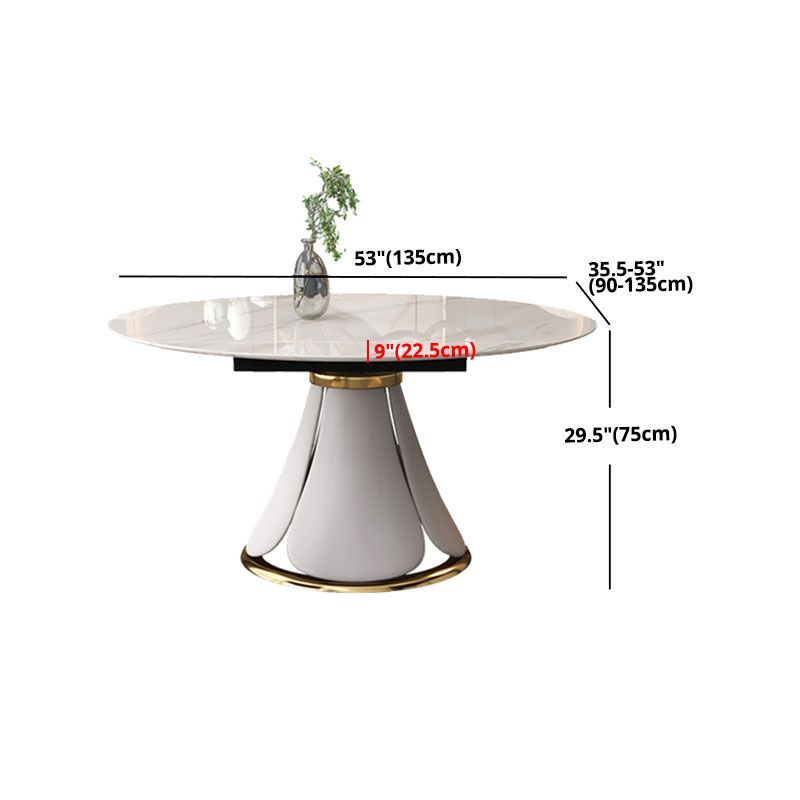 Glam Leather Dinette Set 1/2/5/7 Pieces Scalable Dining Table Set with Sintered Stone Top
