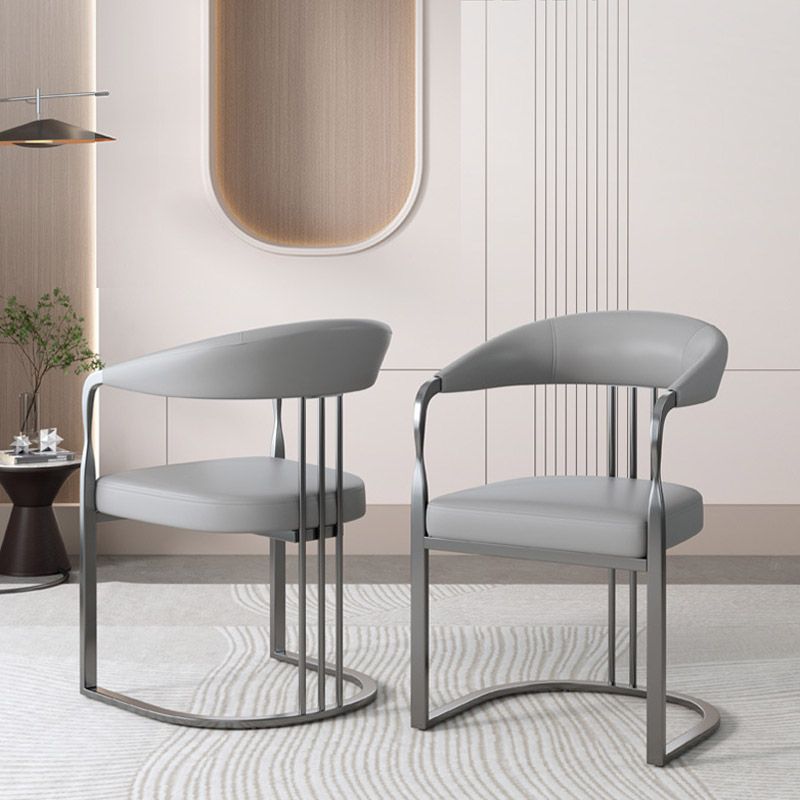 Glam Style Side Chair Metal Slat Back Dining Room Chair for Indoor