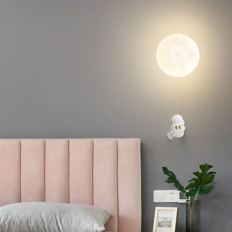 Children Metal Wall Light Flush Mount Globe Shaded Lighting for Foyer and Home