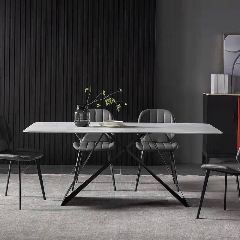 Contemporary Rectangle Dining Table Double Pedestal Furniture for Dining Room