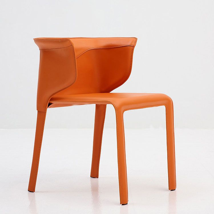 Leather Dining Chair Minimalist Style Wingback Armless Dining Chair