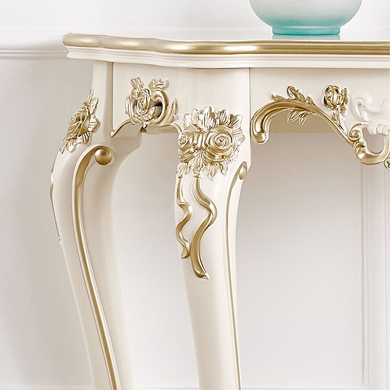 Victorian Hall 4 Legs Solid Wood Half Moon Console Accent Table