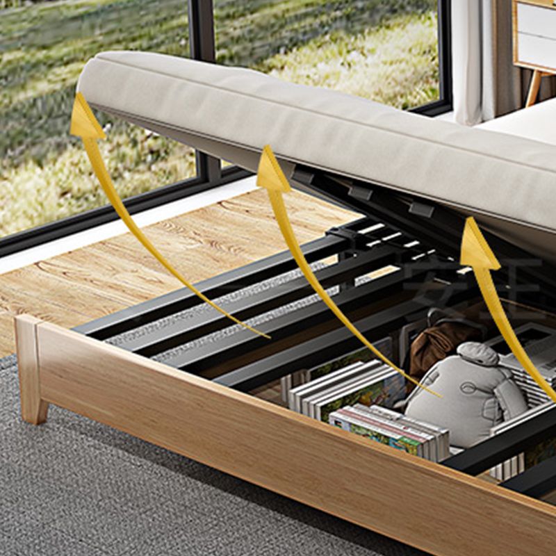 Scandinavian Beige Futon Sleeper Sofa Armless Futon and Mattress