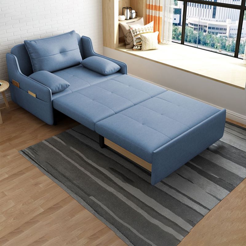 33" Wide Scandinavian Sleeper Sofa Futon Blue Storage Sleeper Sofa