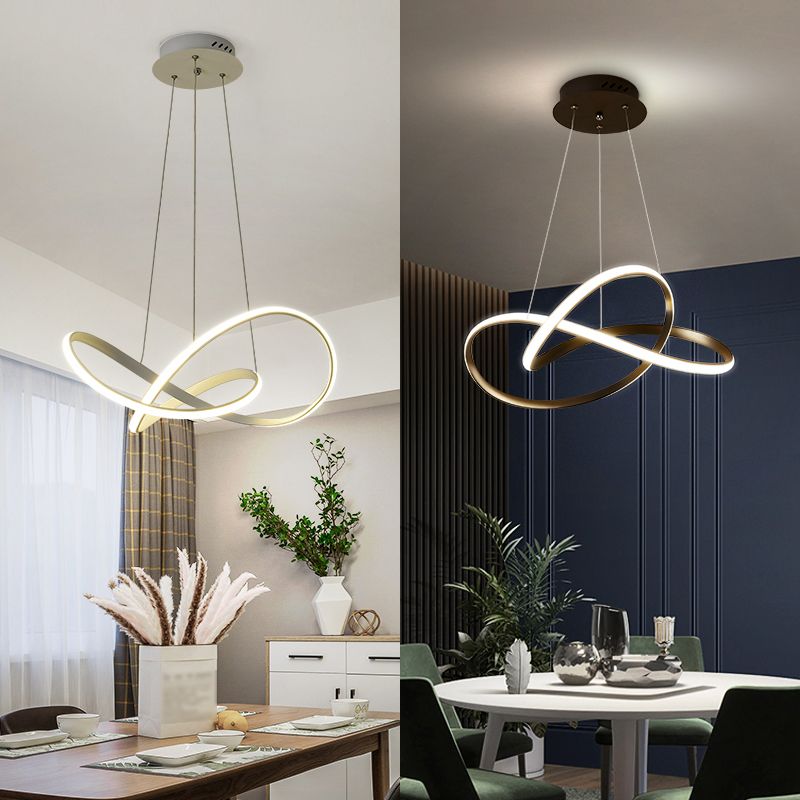 Candelier de forma retorcida contemporánea metal de luz 1 accesorio de iluminación de lámpara de luz