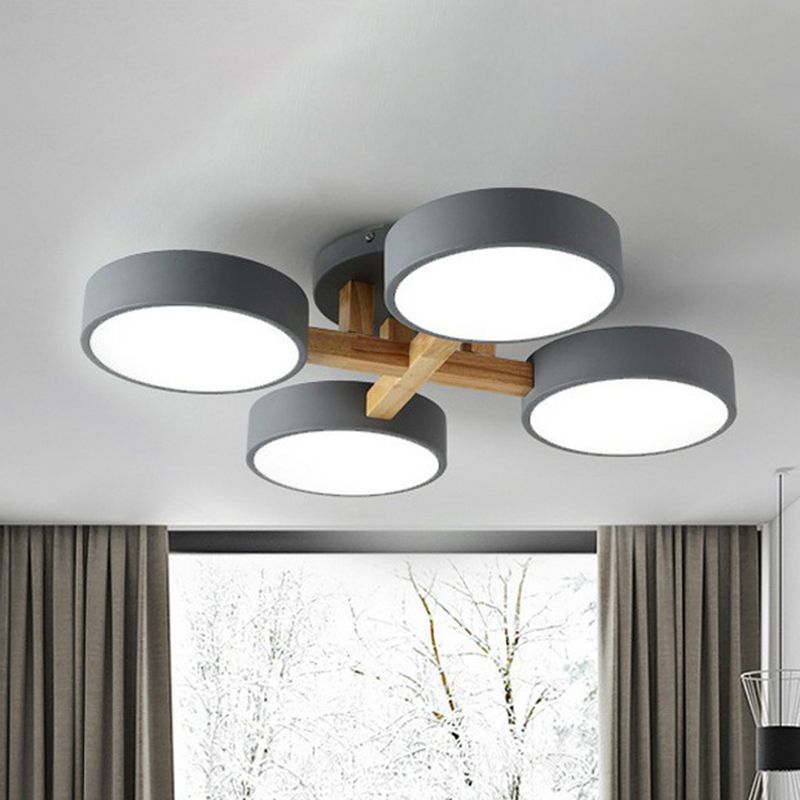 Acrylic Circular Shade Flush Mount Light Nordic Style Semi Flush Ceiling Light for Living Room