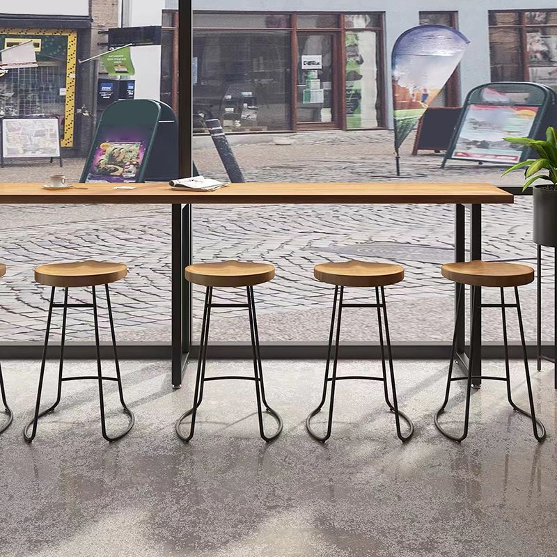 Modern 1/7 Pieces Bar Table Set Rectangle Wood Counter Table with Stools