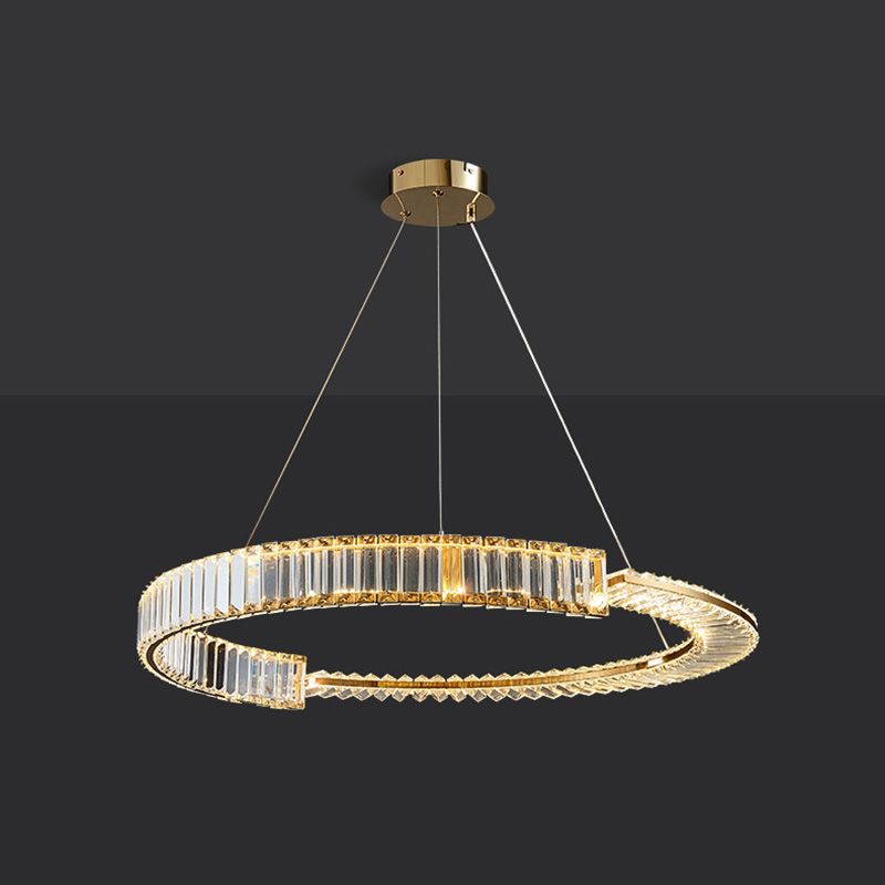 Moderne stijl helder kristal plafond hanger lichtring hangende verlichtingsarmaturen