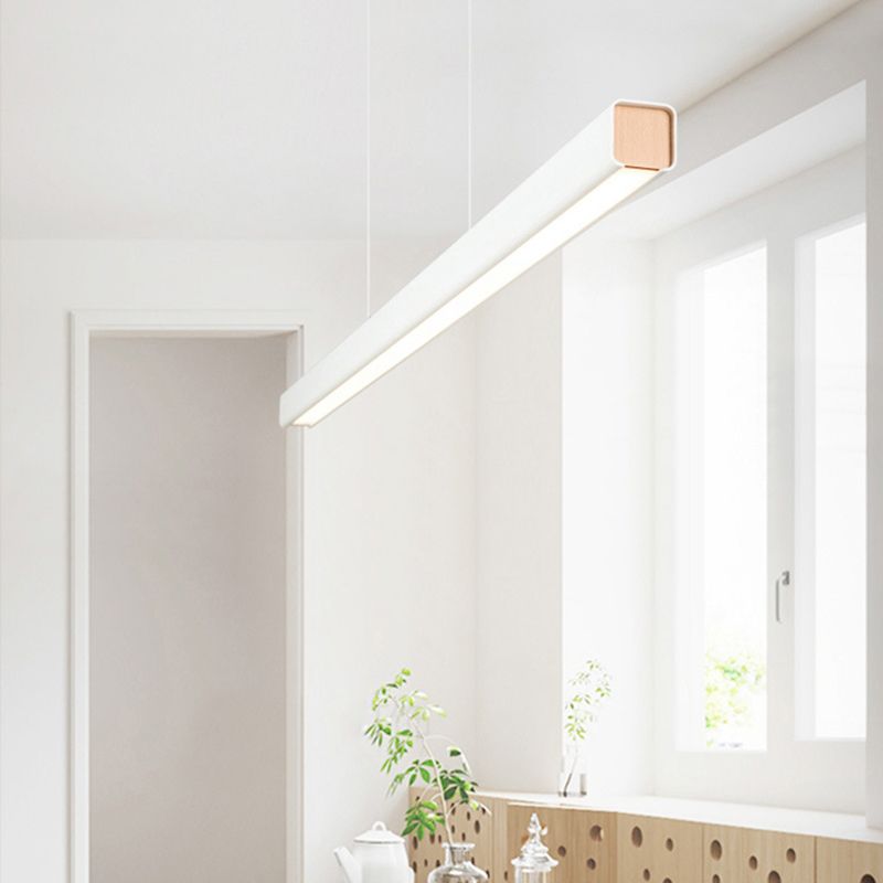 Minimalism Contemporary Style Island Chandelier Light Linear LED Island Light for Dining Room