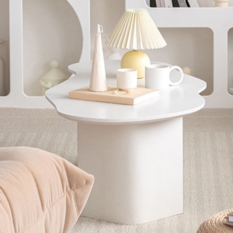 Scandinavian White Cocktail Table with Free Form Top in Solid Wood