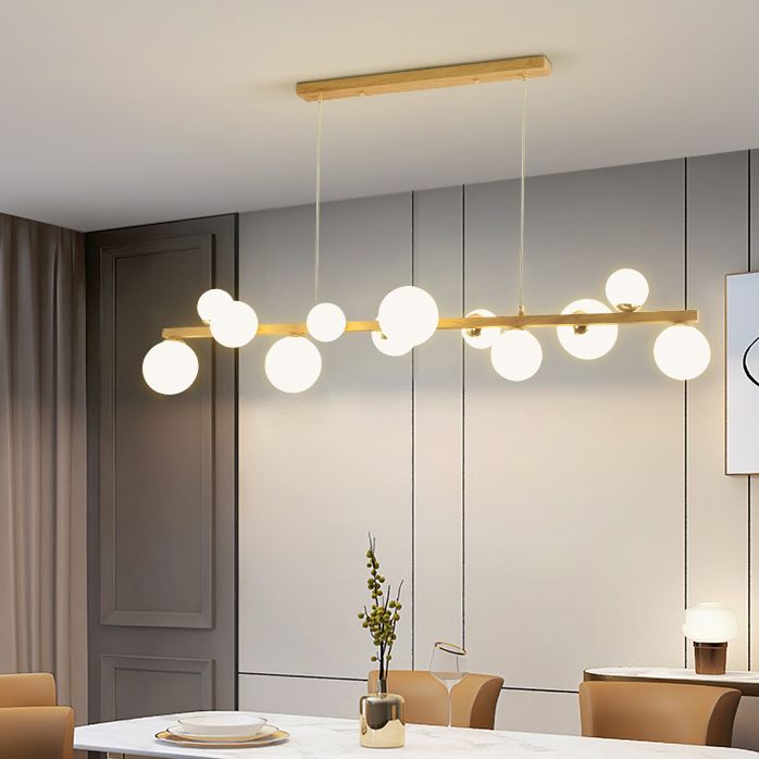 Contemporary Adjustable Length Hanging Light Globe Glass Pendant Light for Kitchen