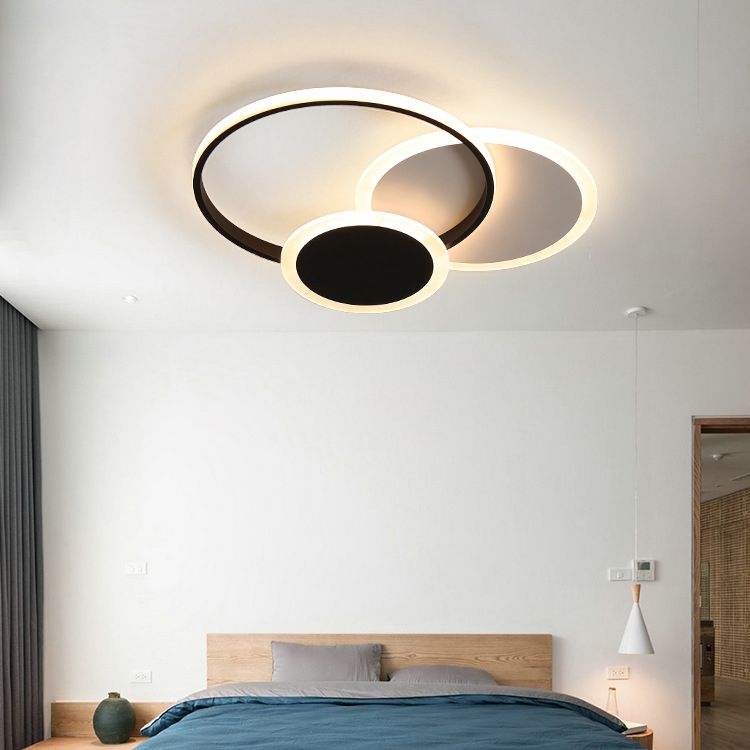 Moderne Eenvoud Acryl Flush Mount Lamps Slaapkamer Flush Mount Plafond Licht in Zwart