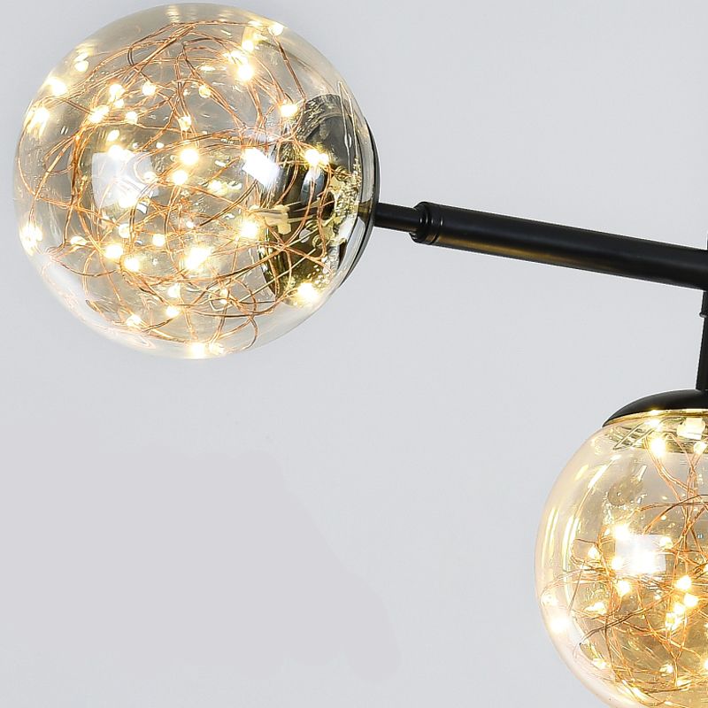 Contemporary Island Light Fixtures Sphere Glass 6-Light Island Lights