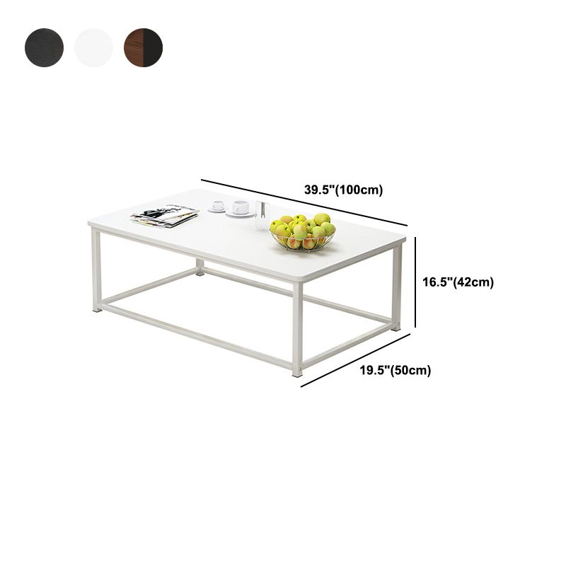 Modern Style Rectangular Wood Table with Black/bass and Metal Frame Base Coffee Table