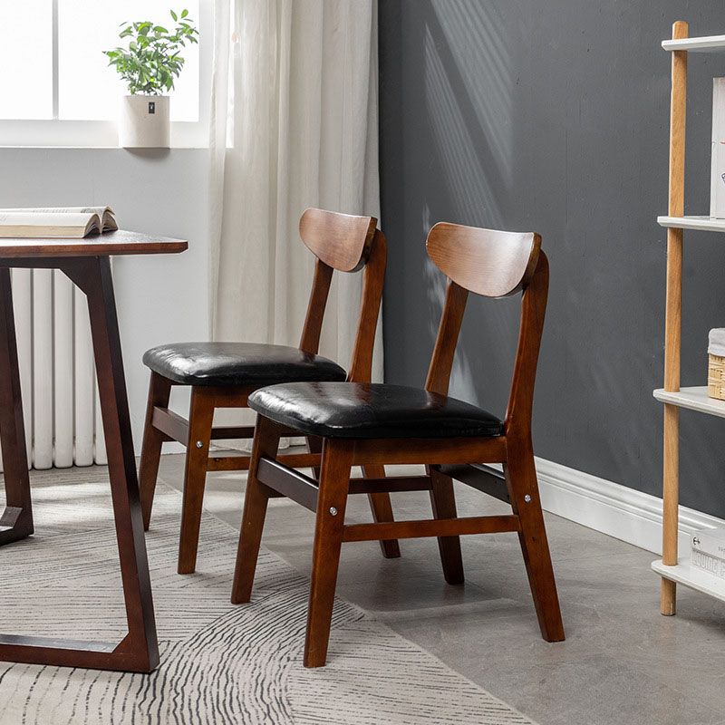Silla lateral casera tapizada escandinava Silla de comedor natural con respaldo abierto