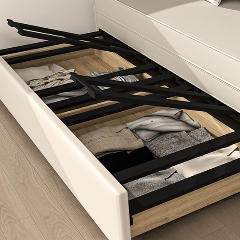 Pillow Back White Sleeper Sofa Bonded Leather Scandinavian Futon Sofa Bed